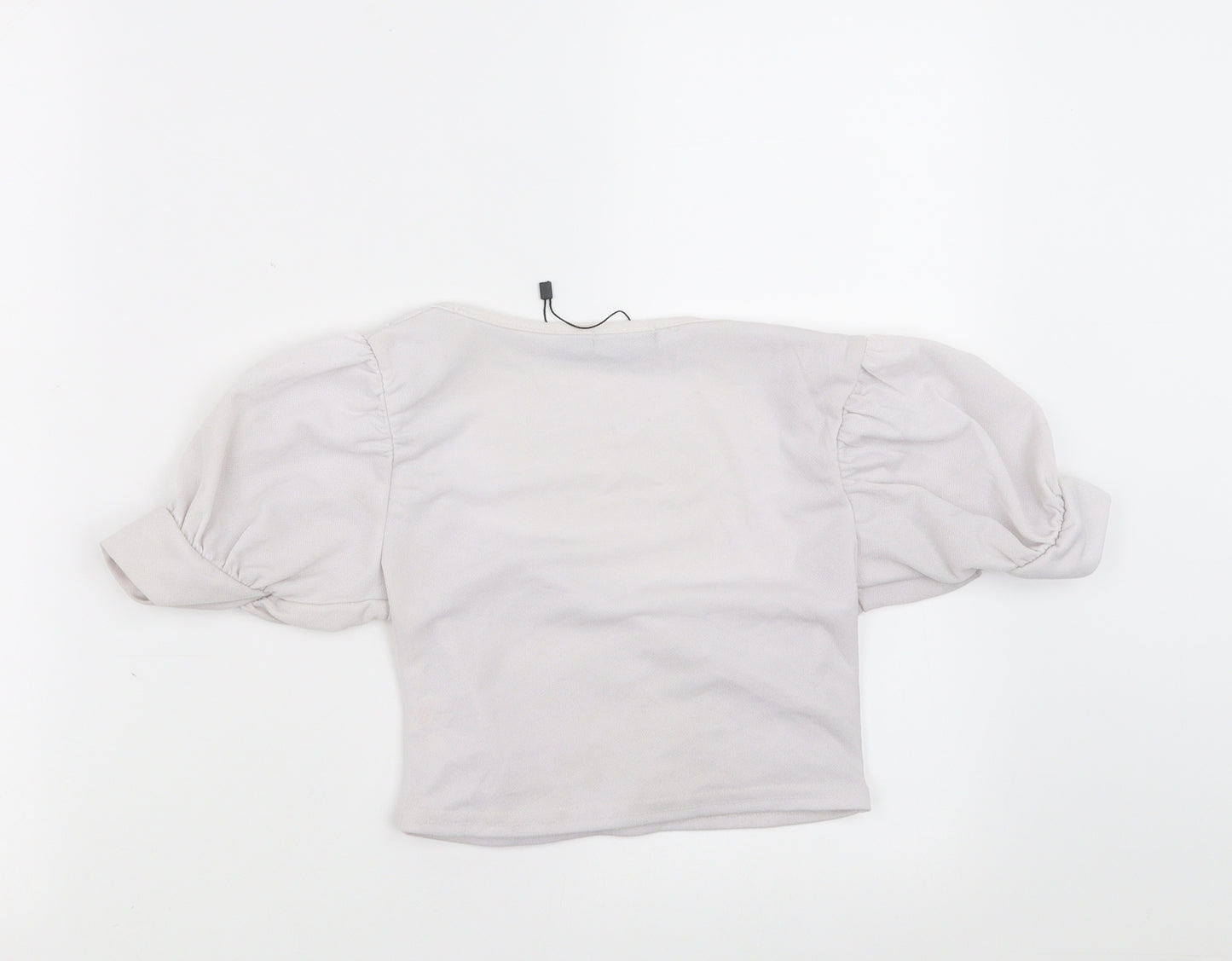 Boohoo Womens White   Cropped Blouse Size 6  - Off White