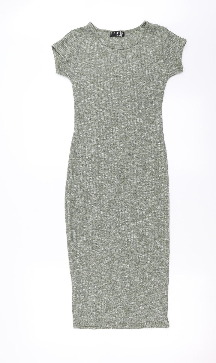 Icon Womens Green T-Shirt Dress Size S