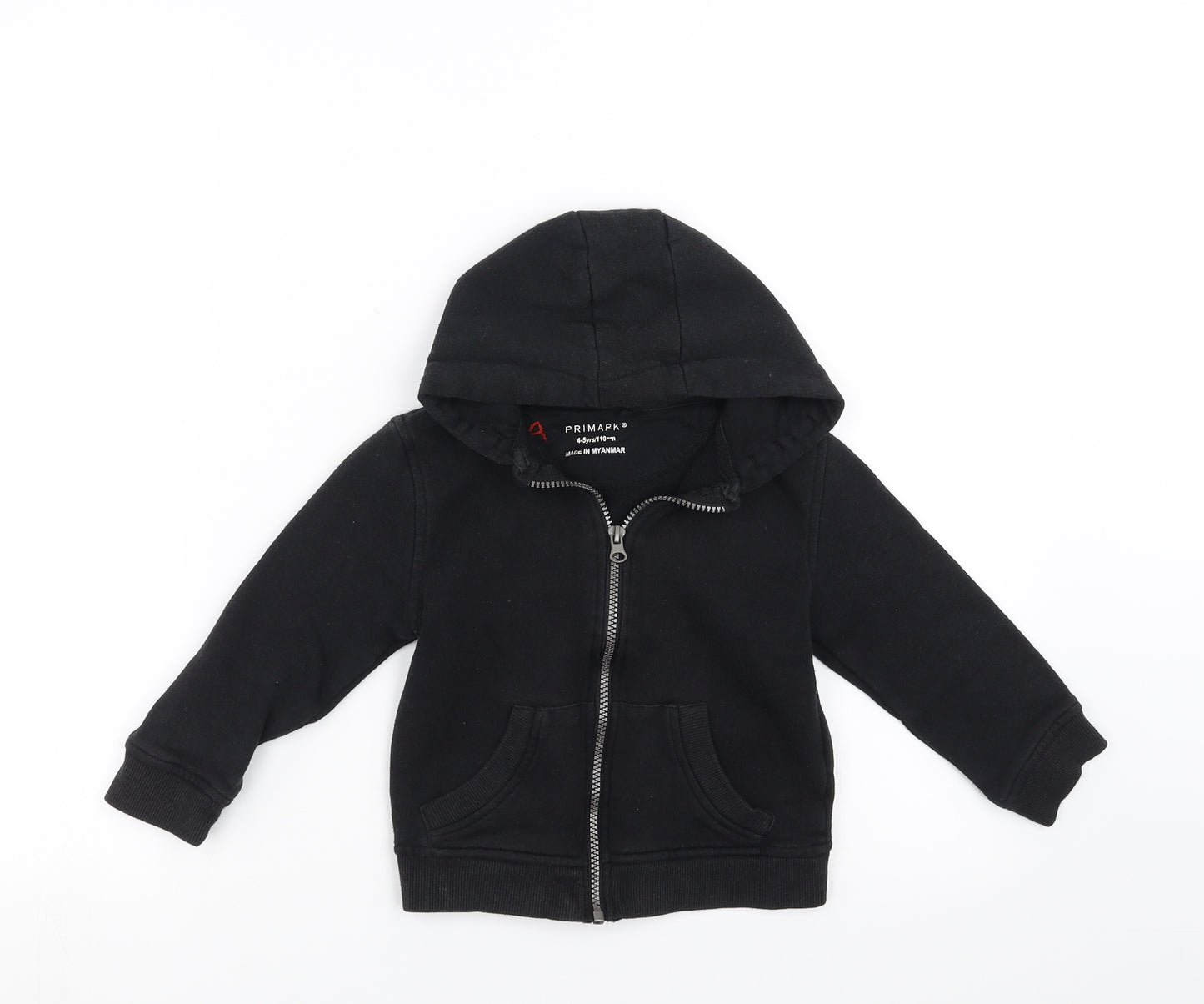 Primark Boys Black   Full Zip Hoodie Size 4-5 Years