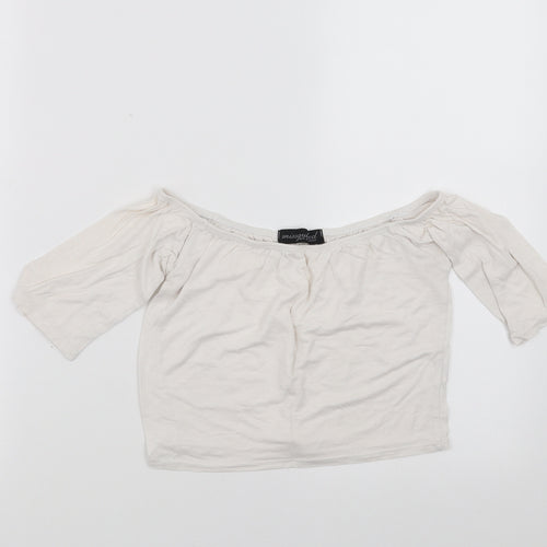 Missguided Womens White   Cropped T-Shirt Size S
