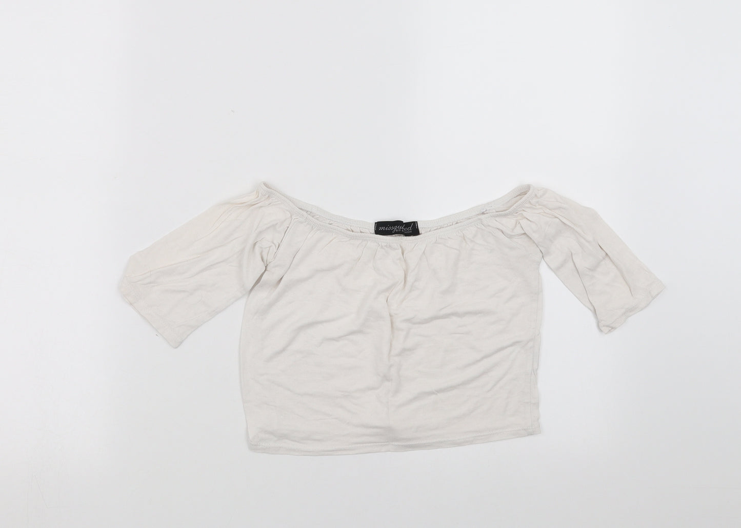 Missguided Womens White   Cropped T-Shirt Size S