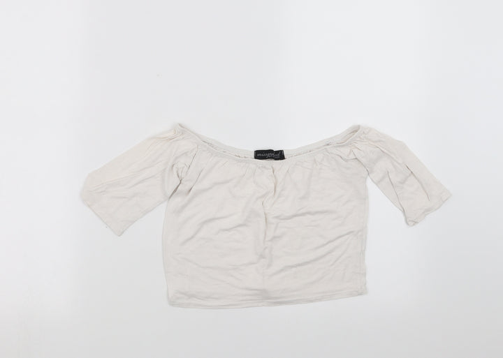 Missguided Womens White   Cropped T-Shirt Size S