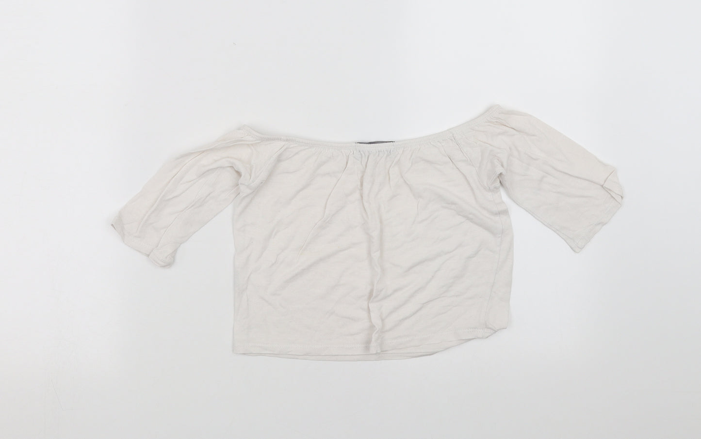 Missguided Womens White   Cropped T-Shirt Size S