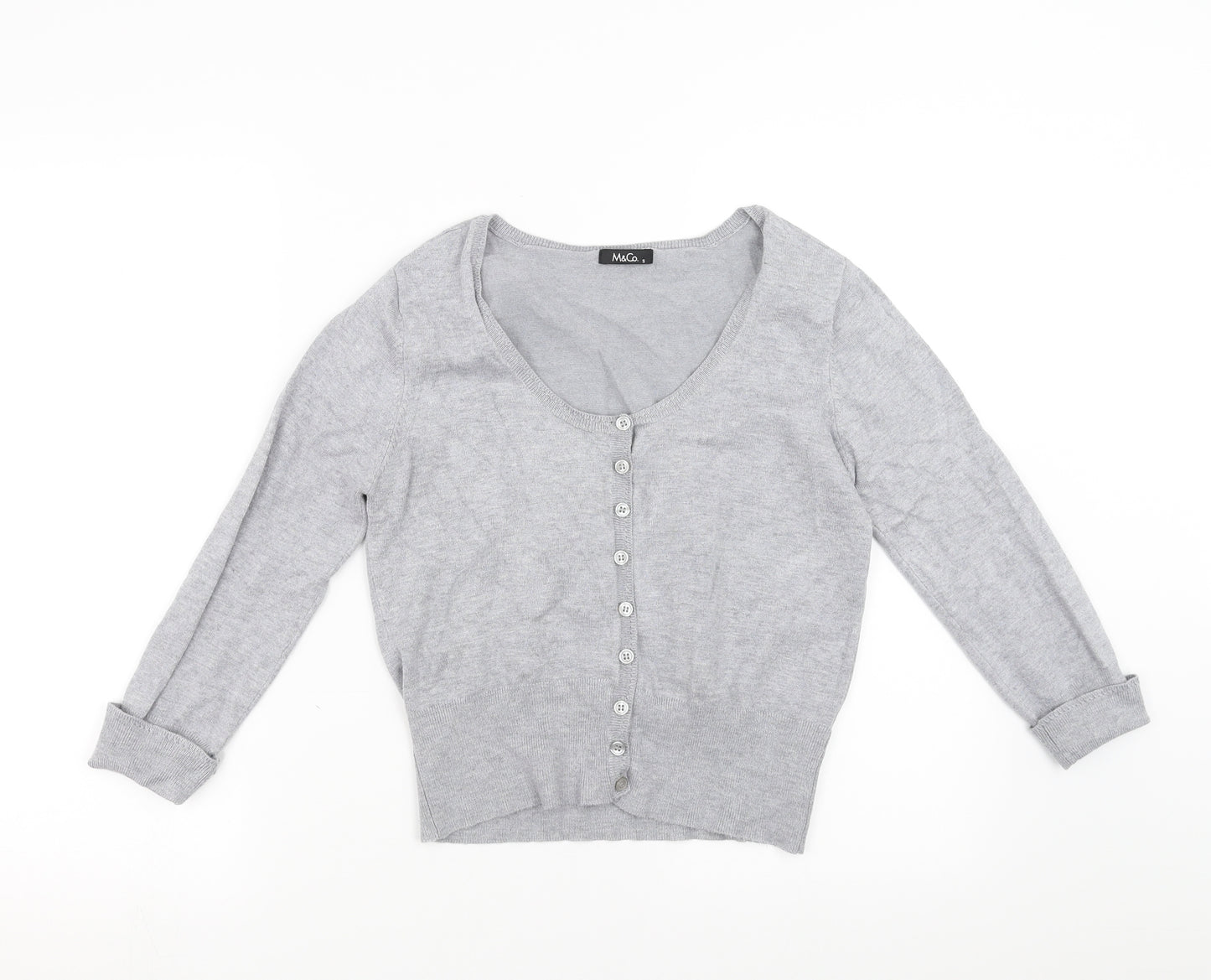 M&Co Womens Grey   Cardigan Jumper Size S
