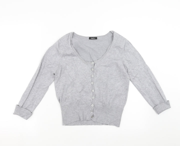 M&Co Womens Grey   Cardigan Jumper Size S