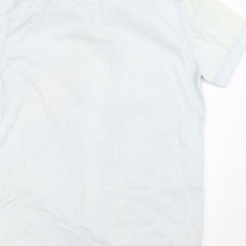 Zara Mens Blue  Denim  Button-Up Size M