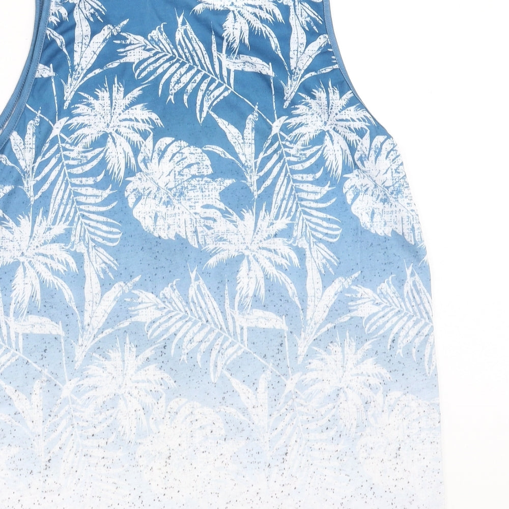 Primark Mens Blue Floral   T-Shirt Size M  - Paradise