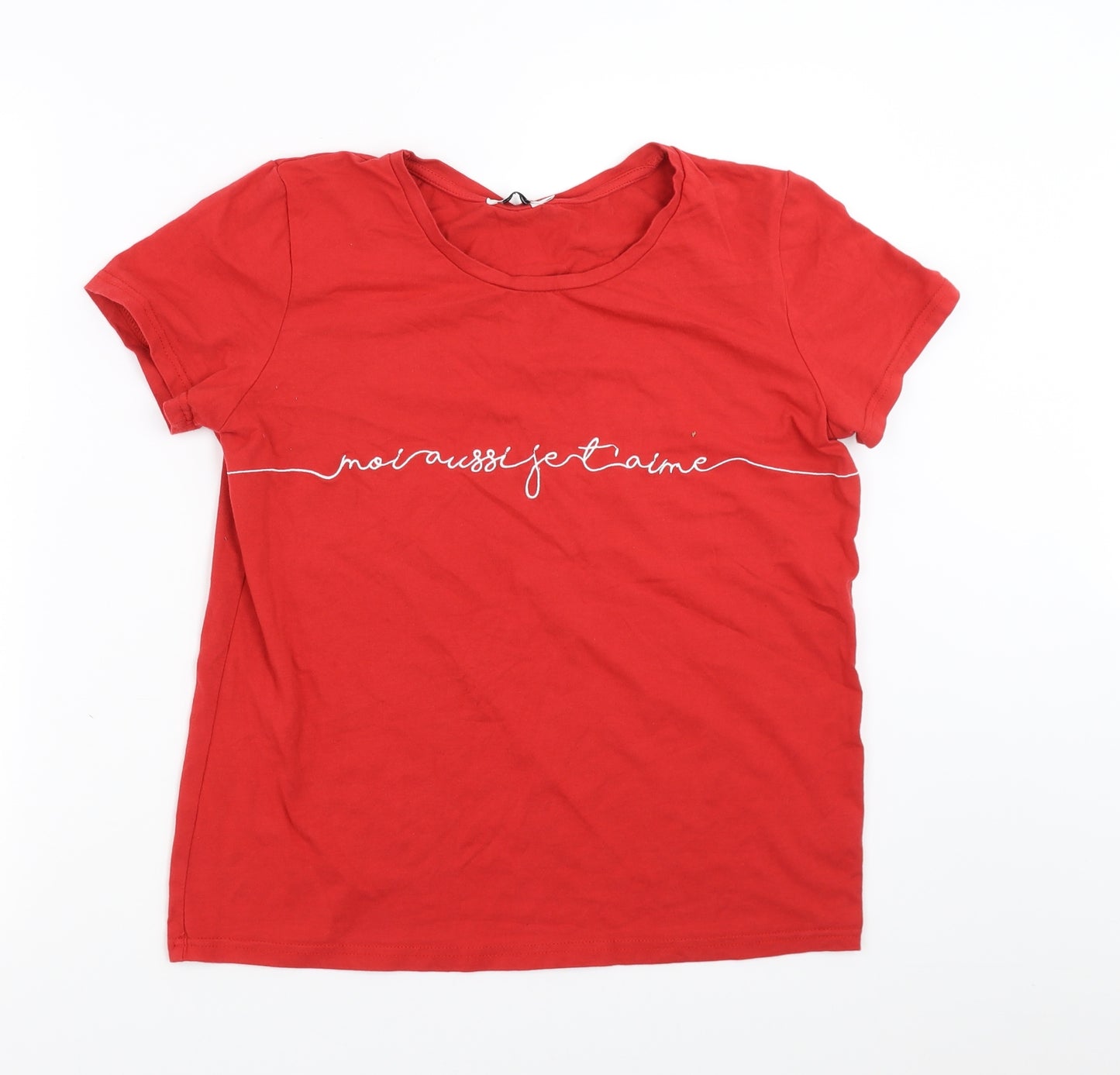 Daphnea Womens Red   Basic T-Shirt Size L  - moi aussi je taime