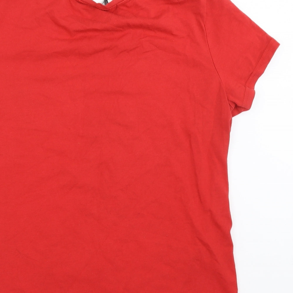 Daphnea Womens Red   Basic T-Shirt Size L  - moi aussi je taime