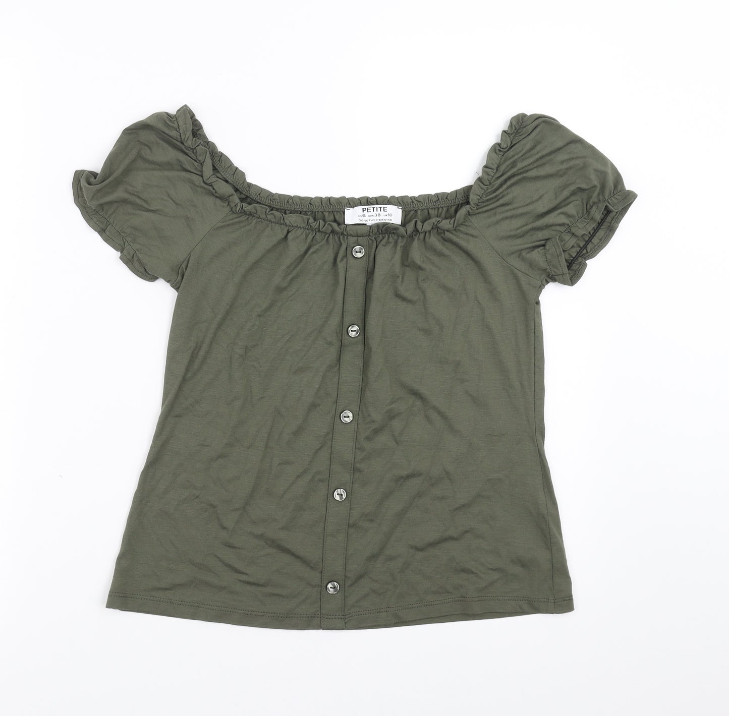 Dorothy Perkins Womens Green   Basic T-Shirt Size 10