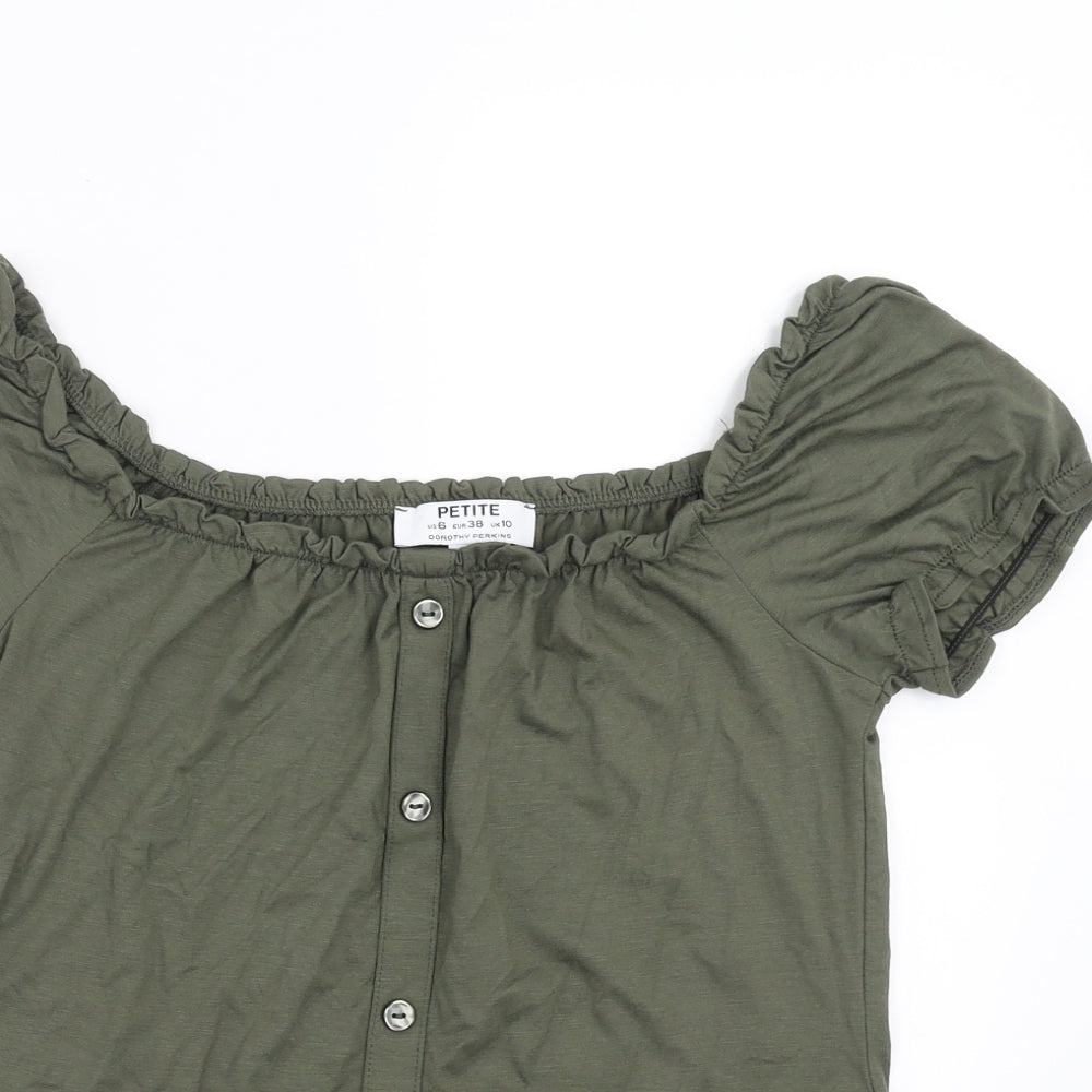 Dorothy Perkins Womens Green   Basic T-Shirt Size 10