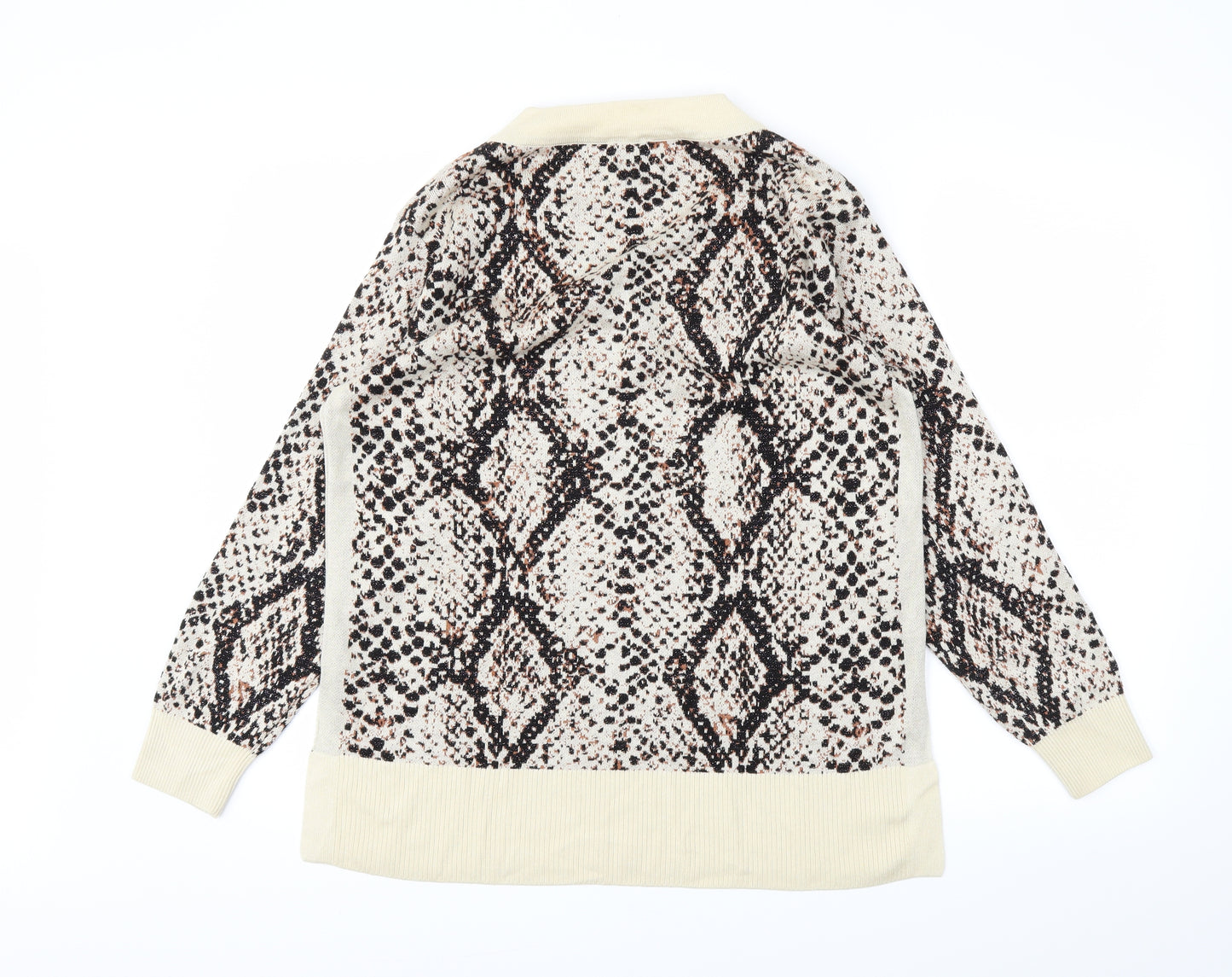 River Island Womens Beige Animal Print  Pullover Jumper Size 12