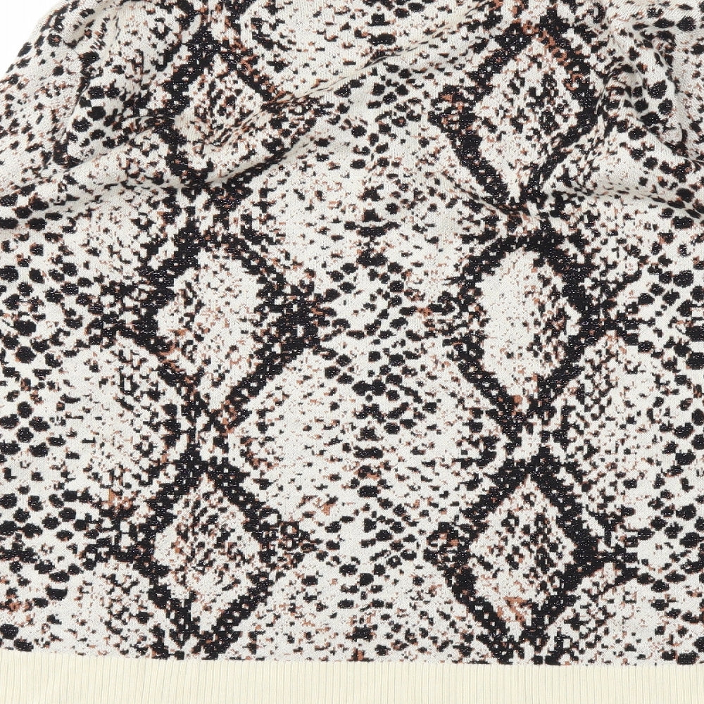 River Island Womens Beige Animal Print  Pullover Jumper Size 12