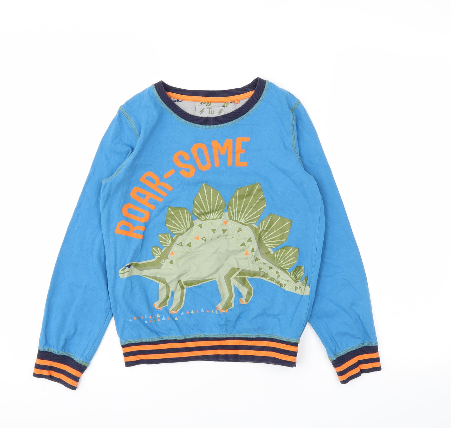 TU Boys Blue Animal Print  Basic T-Shirt Size 10-11 Years