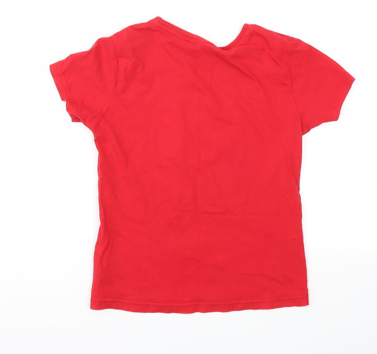Disney Boys Red Animal Print  Basic T-Shirt Size 7-8 Years