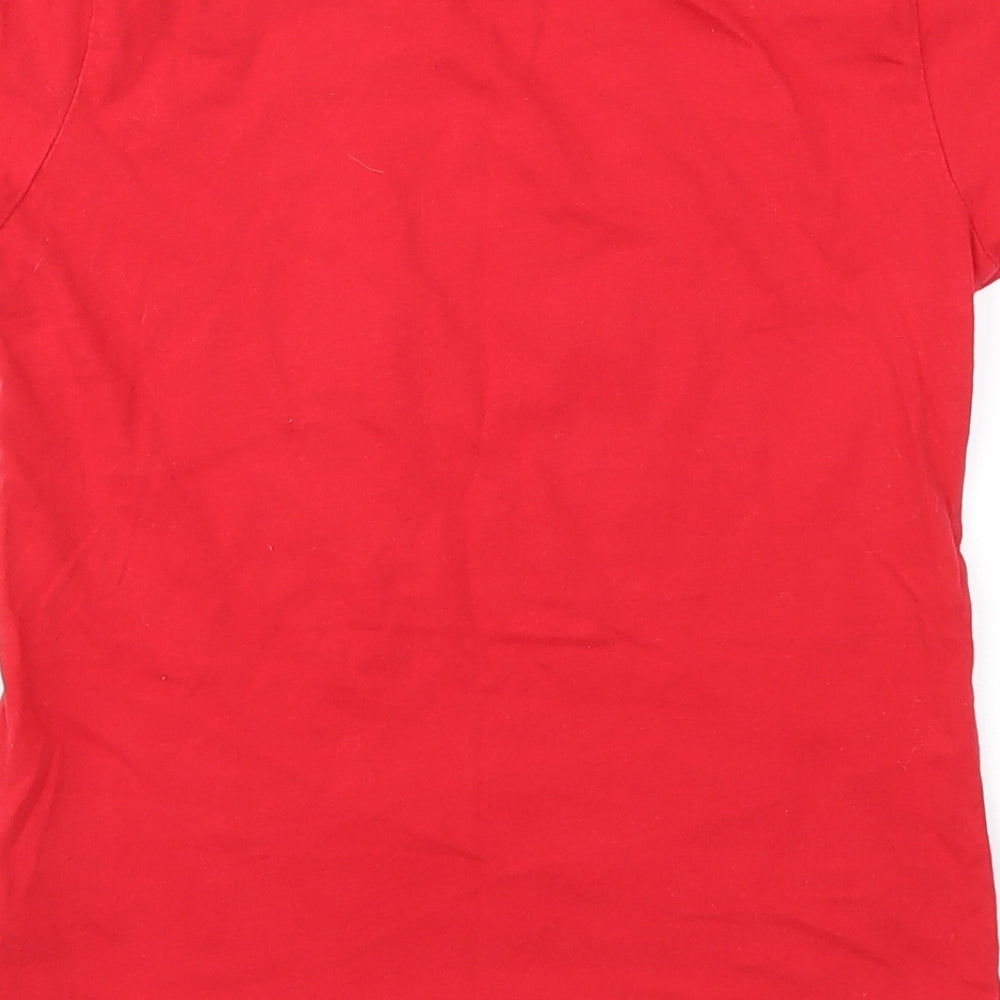 Disney Boys Red Animal Print  Basic T-Shirt Size 7-8 Years