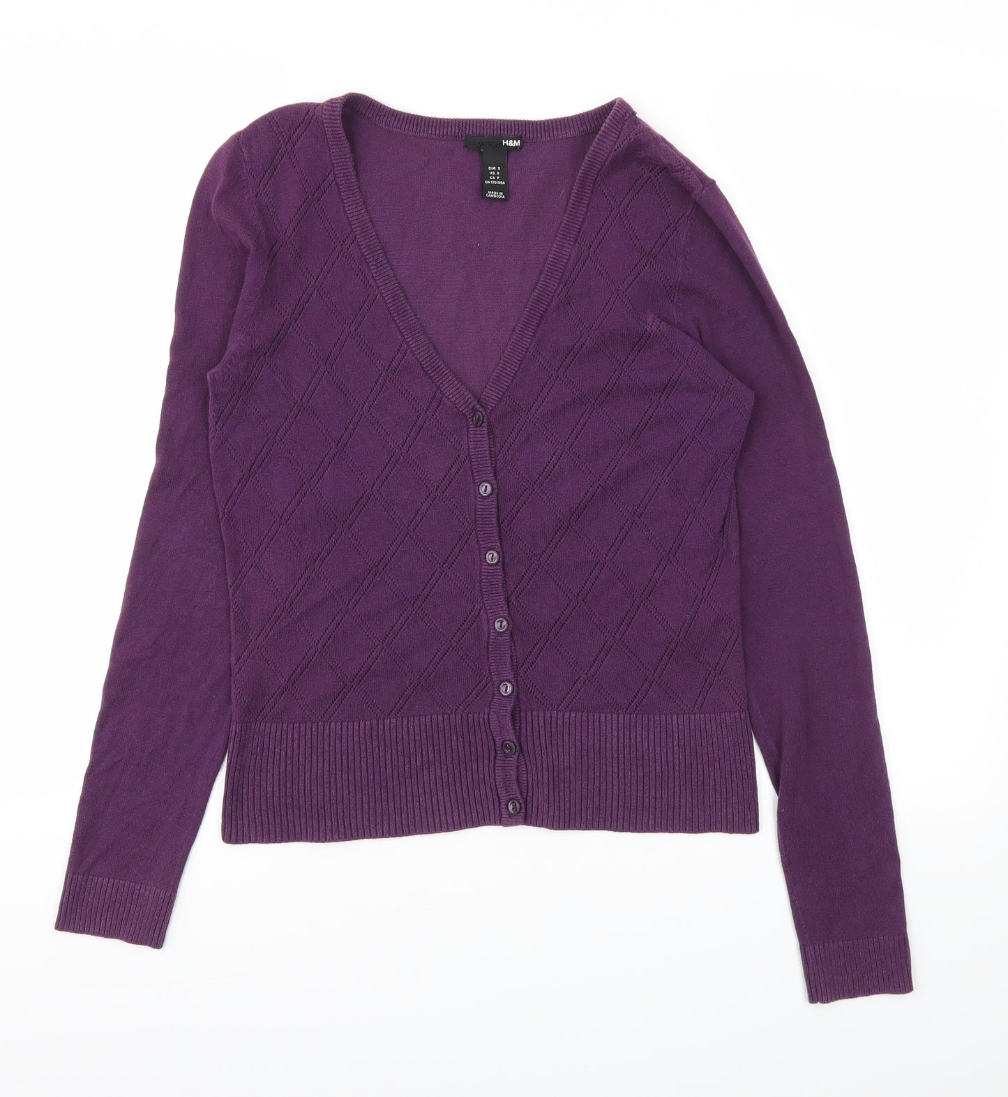 H&M Womens Purple   Cardigan Jumper Size S