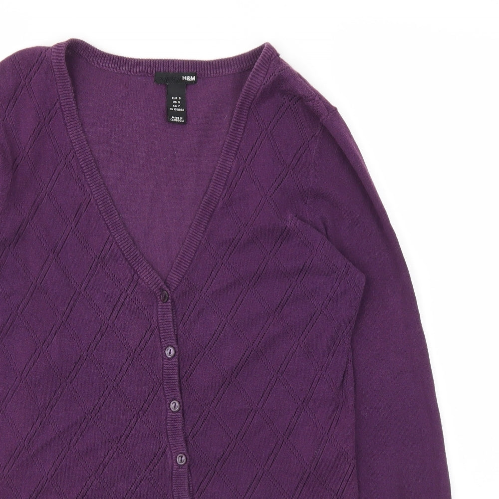 H&M Womens Purple   Cardigan Jumper Size S