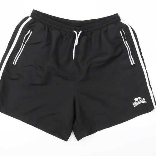 Lonsdale Mens Black   Sweat Shorts Size L - Stretch waistband