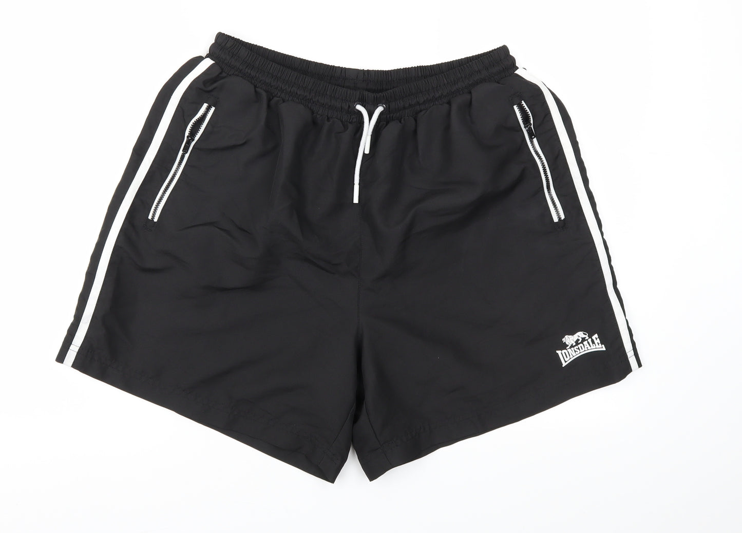 Lonsdale Mens Black   Sweat Shorts Size L - Stretch waistband