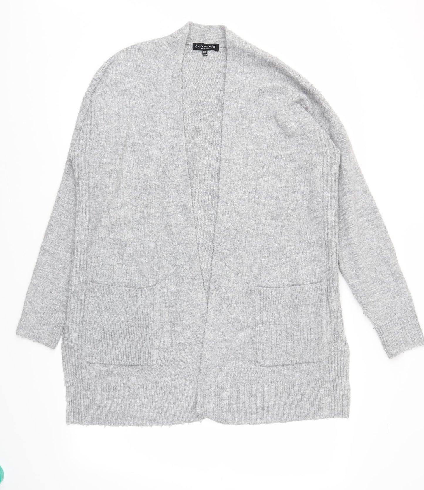 F&F Womens Grey Houndstooth  Cardigan Jumper Size 12