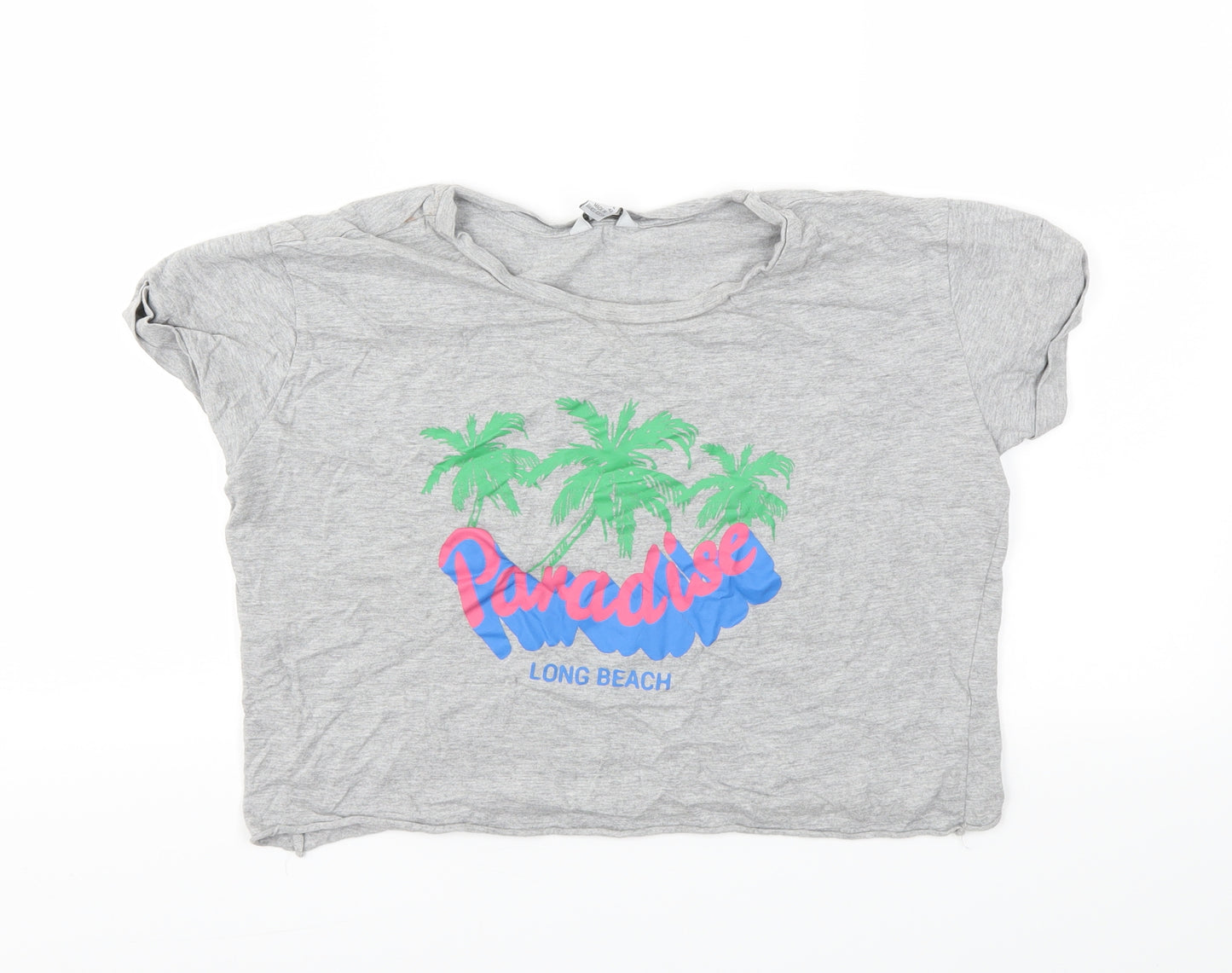 Primark Womens Grey   Cropped T-Shirt Size 10