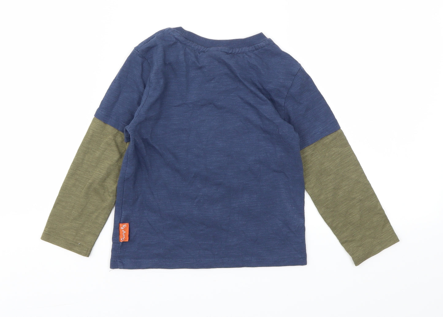 TU Boys Blue Animal Print  Basic T-Shirt Size 2-3 Years