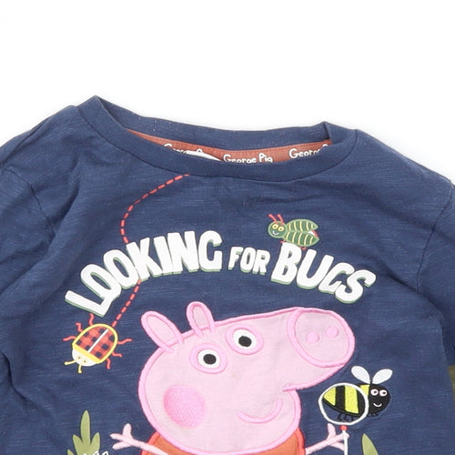 TU Boys Blue Animal Print  Basic T-Shirt Size 2-3 Years