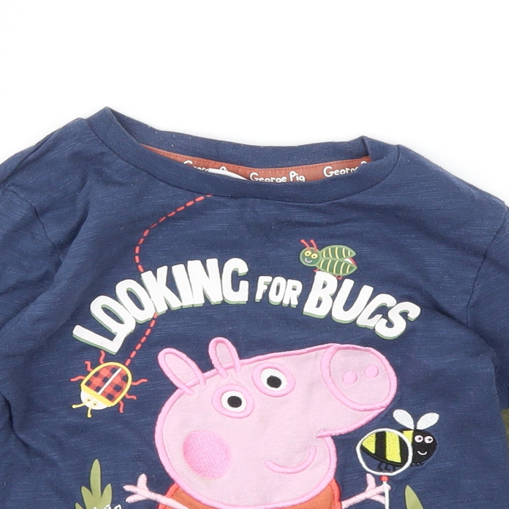 TU Boys Blue Animal Print  Basic T-Shirt Size 2-3 Years
