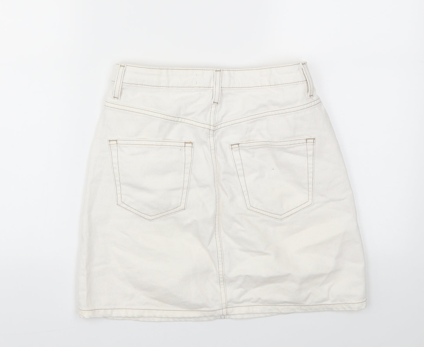 DENIM &CO  Womens White   A-Line Skirt Size 6