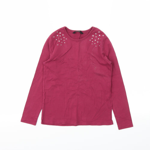 George Girls Purple   Basic T-Shirt Size 7-8 Years