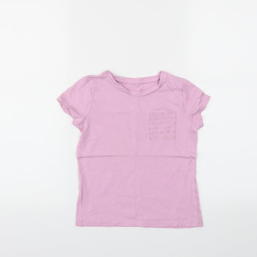 George Girls Purple   Basic T-Shirt Size 5-6 Years