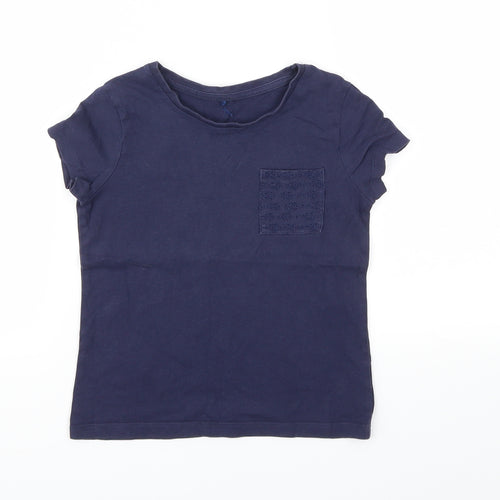 George Girls Blue   Basic T-Shirt Size 5-6 Years