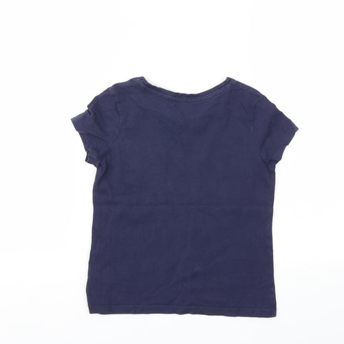 George Girls Blue   Basic T-Shirt Size 5-6 Years