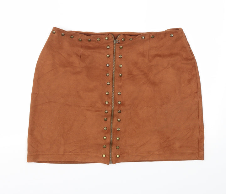NEXT Womens Brown A-Line Skirt Size 14