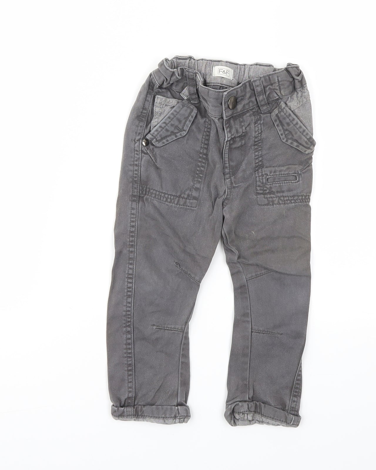 F&F Boys Grey   Jogger Trousers Size 18-24 Months