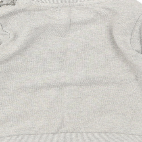 Babaluno Boys Grey Animal Print  Pullover Jumper Size 12-18 Months