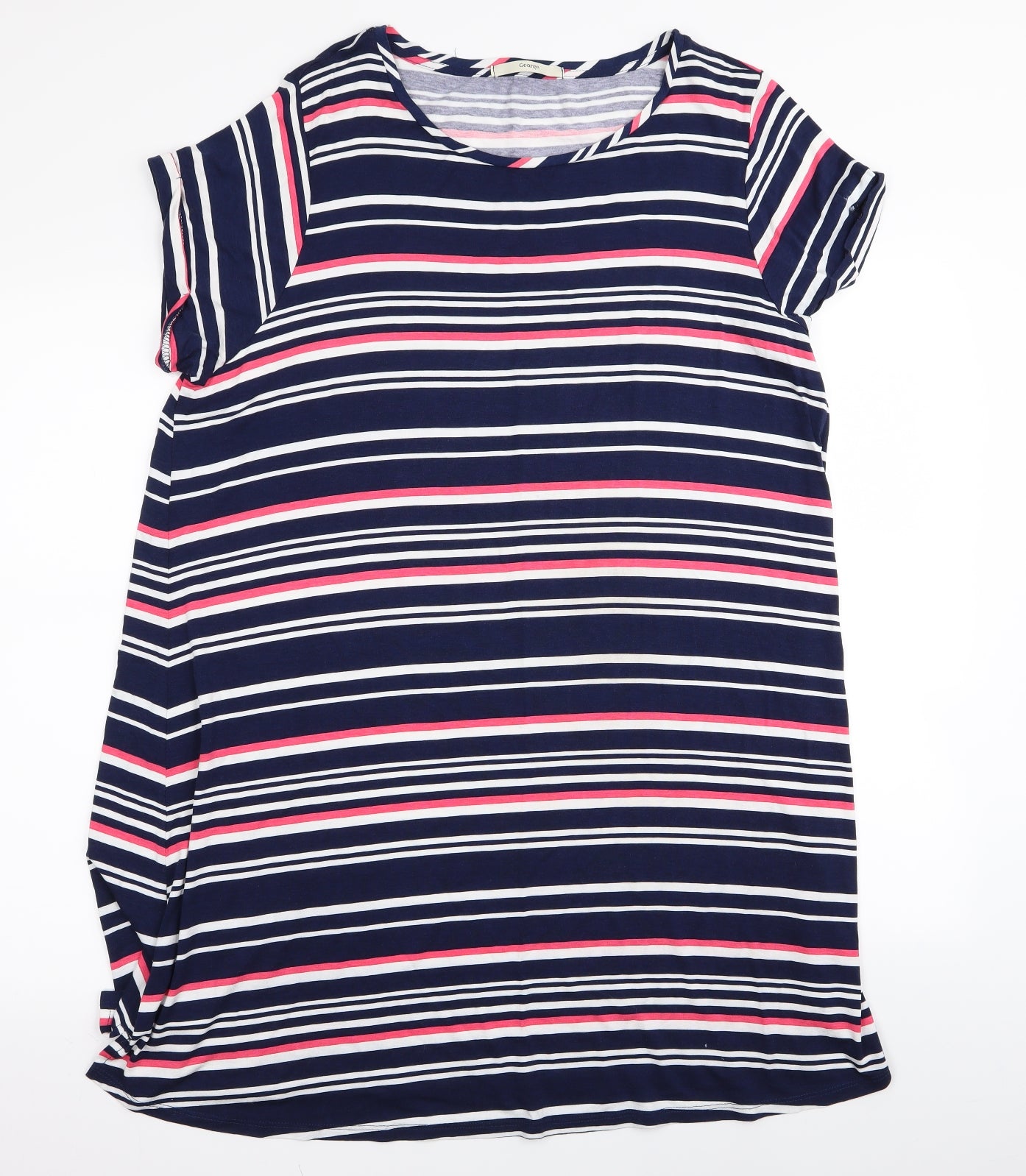 Asda George Womens Multicoloured Striped  Top Dress Size 20