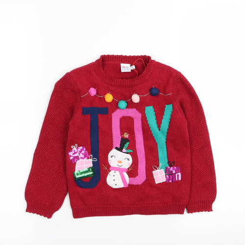 Mini Club Girls Red   Pullover Jumper Size 2-3 Years