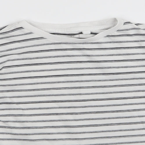 NEXT Boys White Striped  Basic T-Shirt Size 7 Years