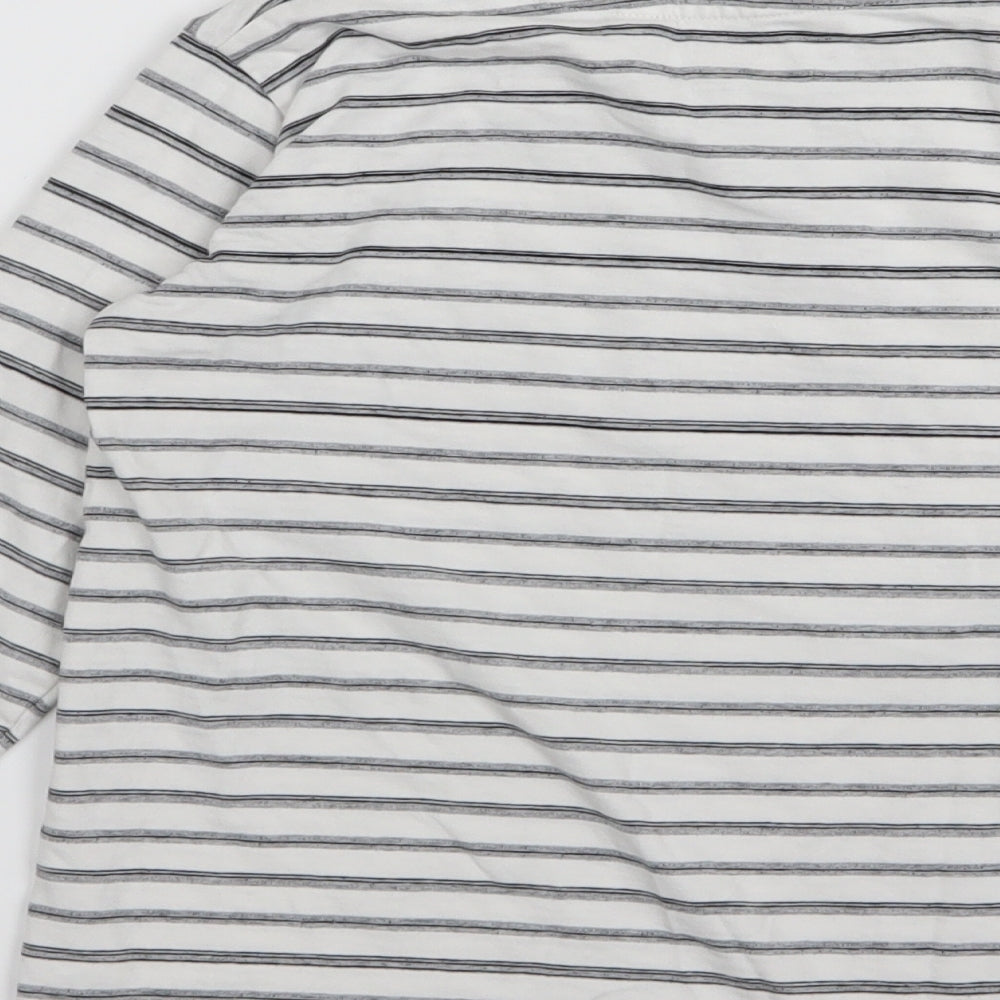 NEXT Boys White Striped  Basic T-Shirt Size 7 Years