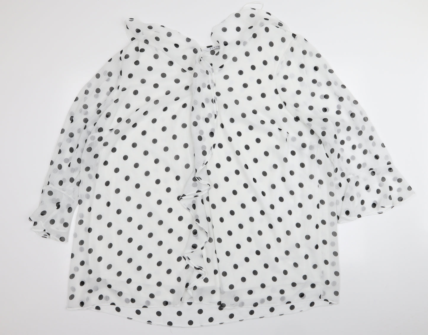Evans Womens White Polka Dot  Basic Blouse Size 28