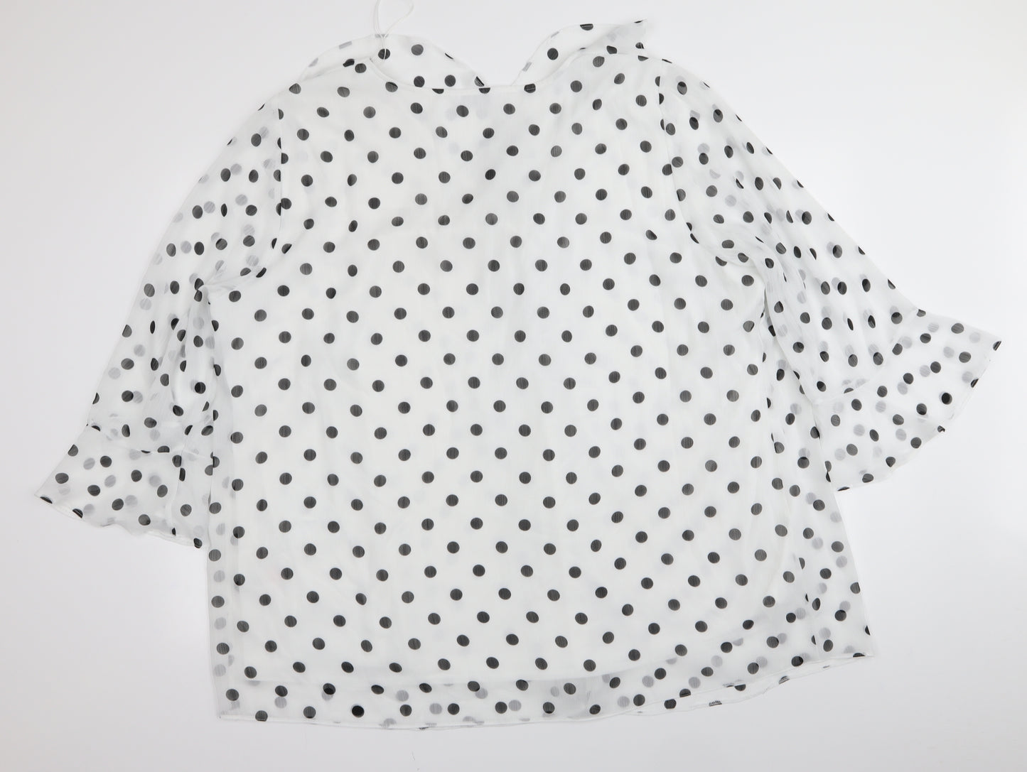 Evans Womens White Polka Dot  Basic Blouse Size 28