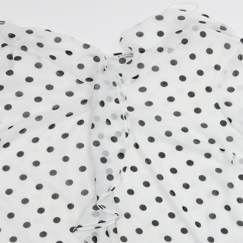 Evans Womens White Polka Dot  Basic Blouse Size 28