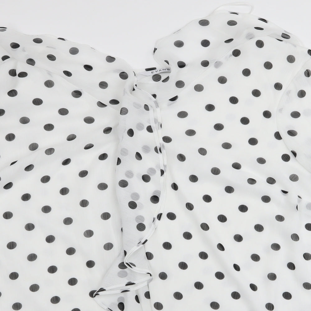 Evans Womens White Polka Dot  Basic Blouse Size 28