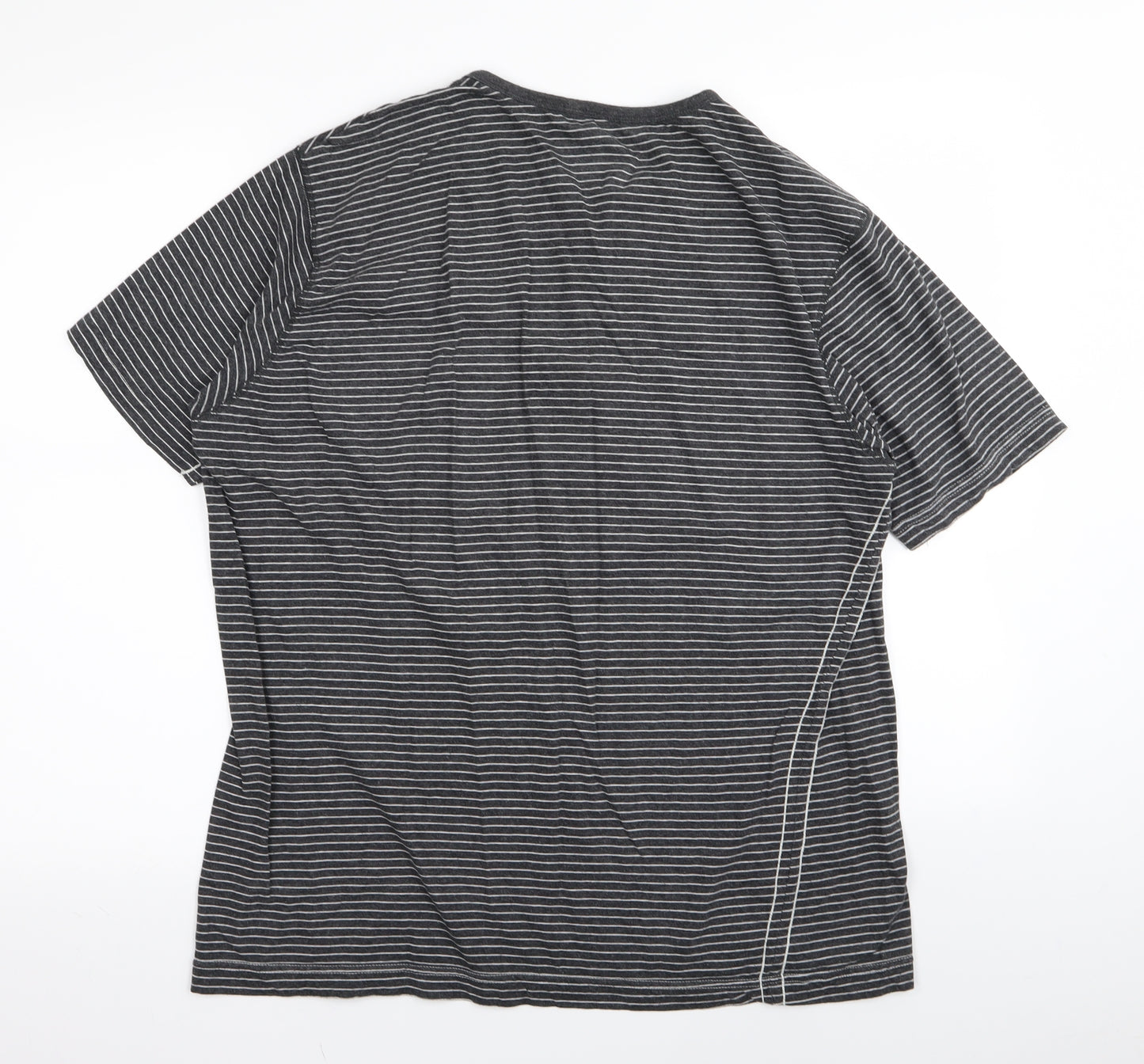TU Mens Black Striped   T-Shirt Size XL