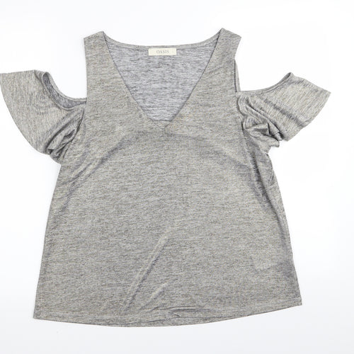 Oasis Womens Grey   Basic T-Shirt Size L