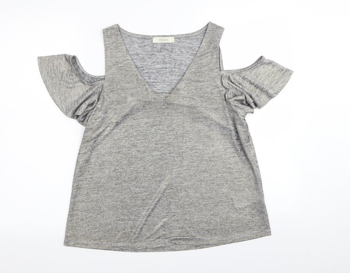 Oasis Womens Grey Basic T-Shirt Size L