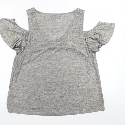 Oasis Womens Grey   Basic T-Shirt Size L