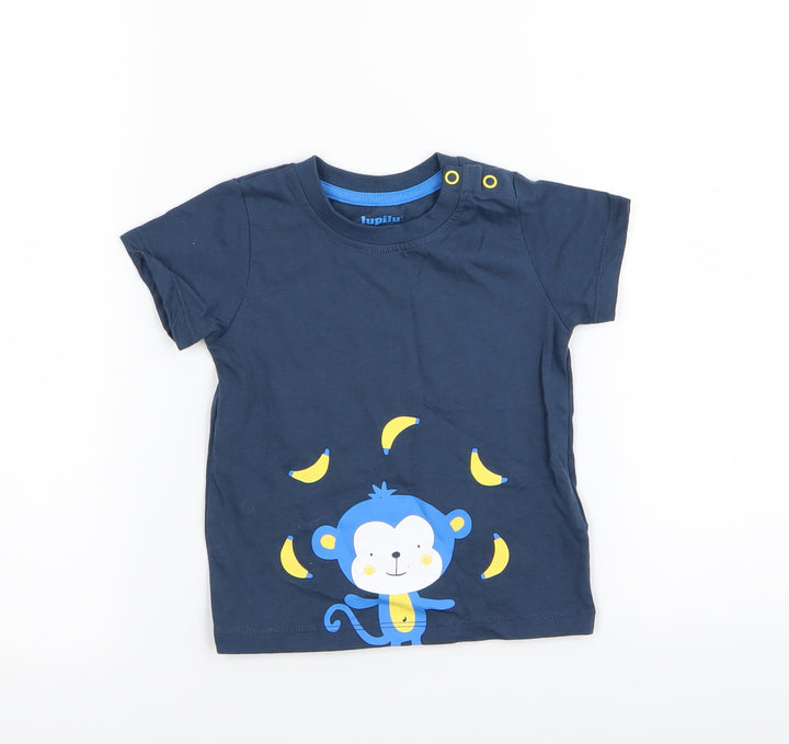 inpilu Boys Blue   Basic T-Shirt Size 6-9 Months